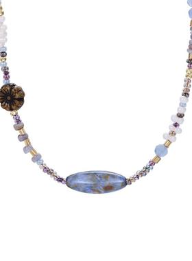 【自营】VITARING项链女复古天然石串珠吊坠锁骨链颈链小众设计