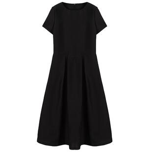 LANCY/朗姿2026春季新款高级感赫本风小黑裙收腰A字伞裙连衣裙子