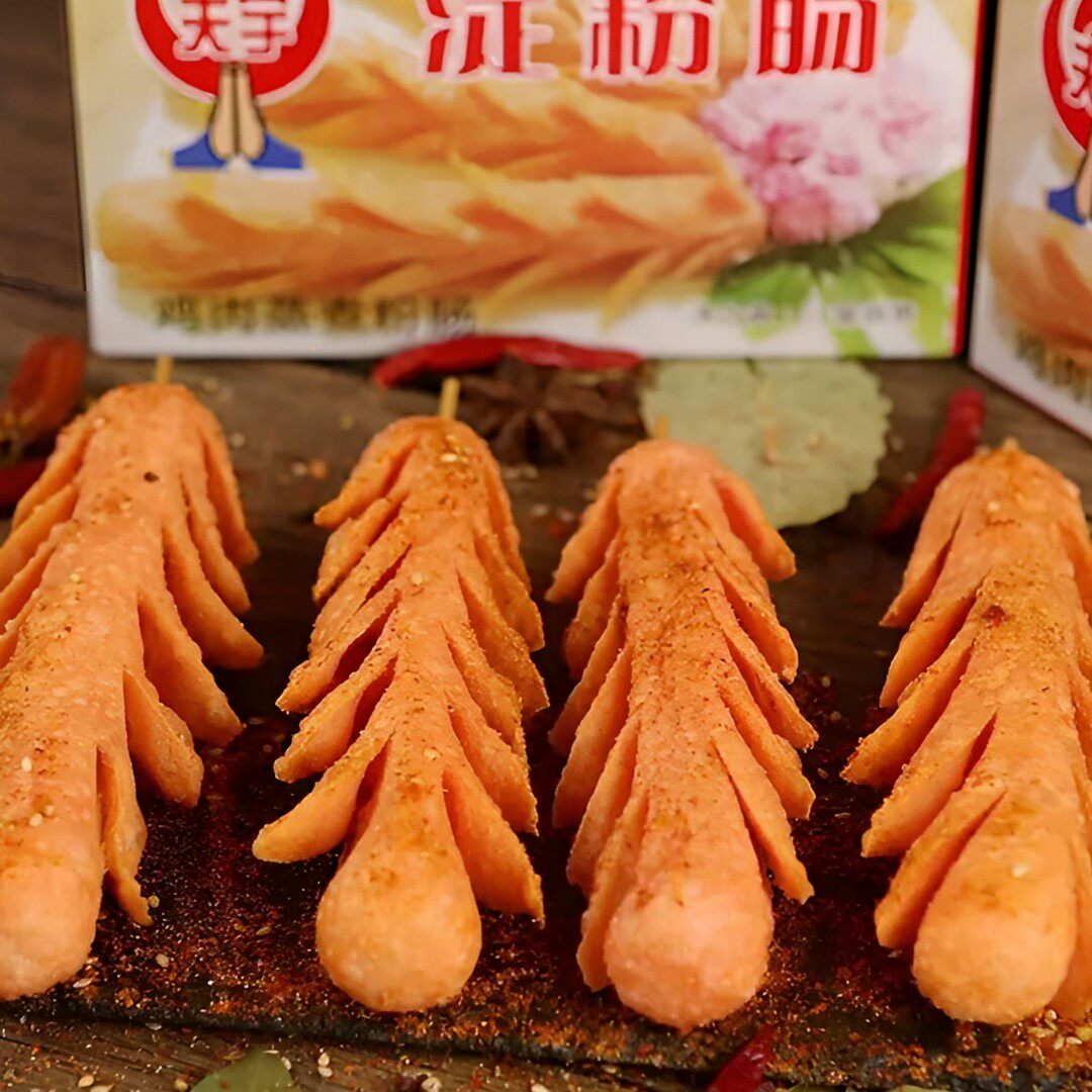 夫宇淀粉肠20根家庭装送4包调料+20根竹签2酱料+2撒料鸡肉零食