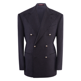 CULTUM【绅士盔甲】亚麻混纺强捻面料透气布雷泽双排扣男士西服