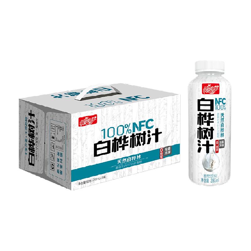 椰子泡泡100%白樺樹汁280mlx16瓶0脂整箱禮盒NFC天然原汁植物飲料