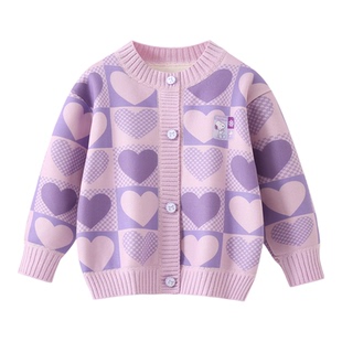 史努比童装女童针织开衫外套2025新款洋气加绒上衣儿童秋冬季毛衣