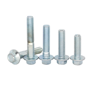 8.8级镀蓝白锌原GB5787六角法兰面标准牙细牙不带齿小头对边螺丝