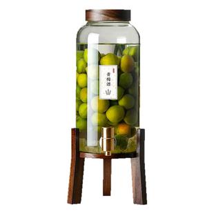 青梅泡酒玻璃瓶带龙头底座专用空瓶家用密封酒坛子泡酒罐酿果酒瓶