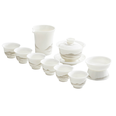 榜盛羊脂玉白瓷功夫茶具单个单杯