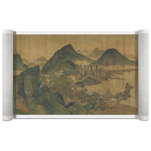 刘松年 天保九如图 明代国画真迹字画艺术高清复制品古手卷装裱