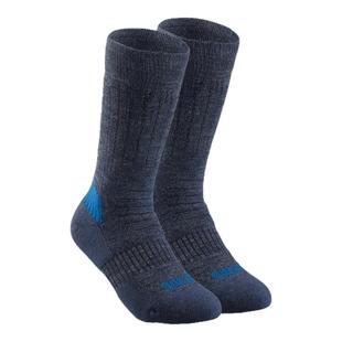 迪卡侬户外运动中帮高帮袜子徒步登山保暖毛圈袜儿童袜2双装KIDO