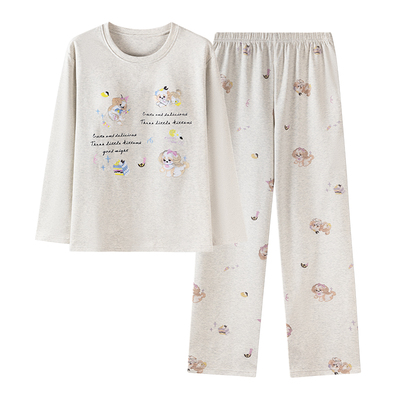 卡之恋纯棉加厚睡衣女春秋冬长袖