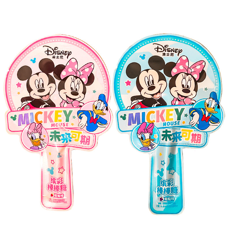 迪士尼缤彩棒棒糖水果味牛奶硬糖米奇米妮喜糖儿童休闲糖果零食