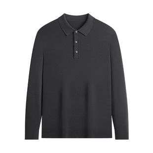 杉杉纯绵羊毛针织衫男士新款秋冬加厚打底衫毛线衣爸爸POLO领内搭