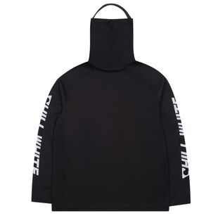 CHILLWHITE排汗速干衣捂脸连体滑雪护脸一体式黑色长袖T恤男打底