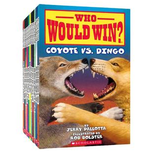 6-10岁学乐英语分级绘本猜猜谁会赢系列之动物主题科普12册 Scholastic Who Would Win 小学生百科课外读物英文版 SETM科普读物