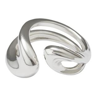 EWEST 小众双层设计感纯银戒指女素面开口尾戒小指戒食指戒中指戒