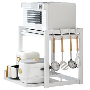 厨房电饭煲置物架抽拉式多功能家用放微波炉锅架万能小型收纳架子