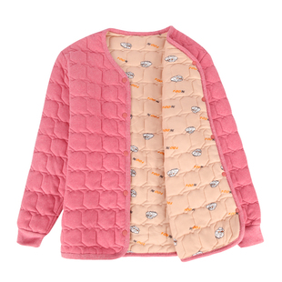 中老年妈妈德绒棉袄加厚保暖棉衣女士秋冬款内穿百搭短款棉服外套