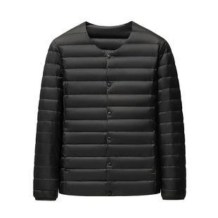 拉夏贝尔圆领薄款羽绒服男2025时尚百搭内胆轻型鸭绒外套