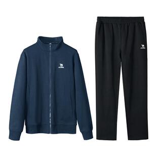 骆驼运动套装男25秋季新款棉感休闲外套长裤立领卫衣运动服两件套