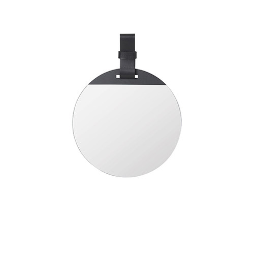 Ferm LIVING Enter 系列皮革圆形浴室挂镜墙面镜 北欧丹麦进口