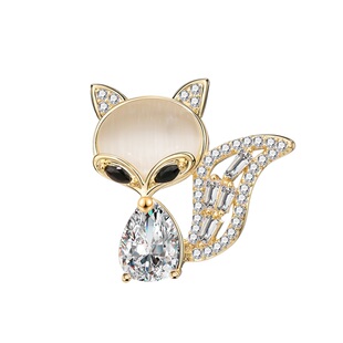 小狐狸防走光扣胸针高端精致时尚高档女奢华气质胸花别针配饰女款