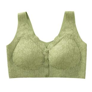 妈妈内衣文胸中年妇女前扣文胸中老年人无痕背心式无钢圈聚拢胸罩