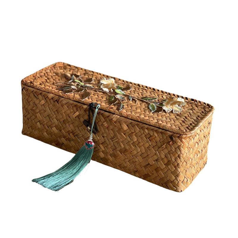 手工编织海草内隔断收纳盒