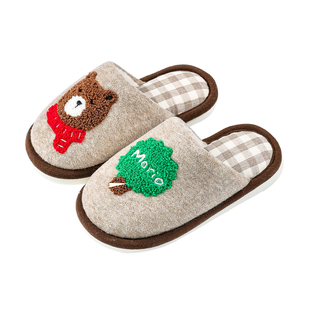 儿童棉拖鞋男童女童冬季2025新款室内亲子中大童男孩家居毛绒拖鞋