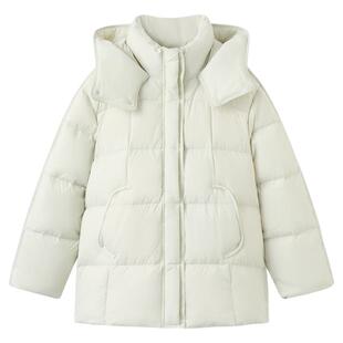 快鱼2025年冬新款云朵龟背羽绒服女立领连帽加厚保暖宽松显瘦外套