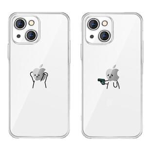 适用苹果17系列/14promax手机壳16/15新款iPhone13不会撞壳12mini情侣特别11简约xsmax开枪火柴人xr透明防摔x