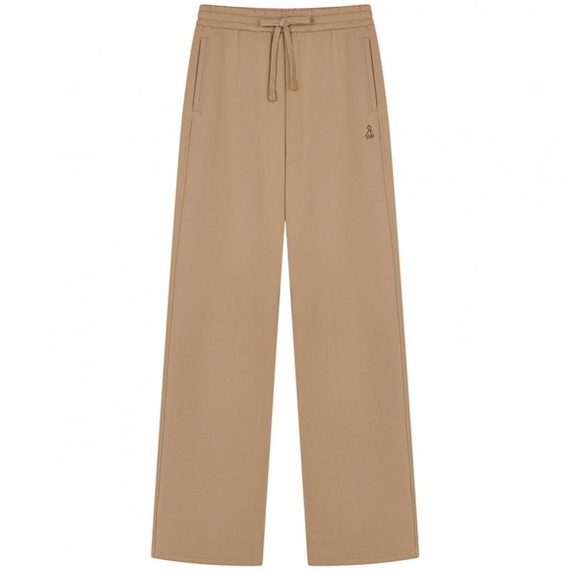 TeenieWeenie小熊女装卫裤2025冬季新款简约时尚抽绳松紧腰直筒裤