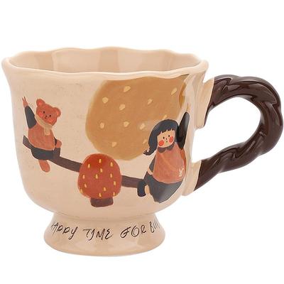 cookzone陶瓷复古小众高脚马克杯