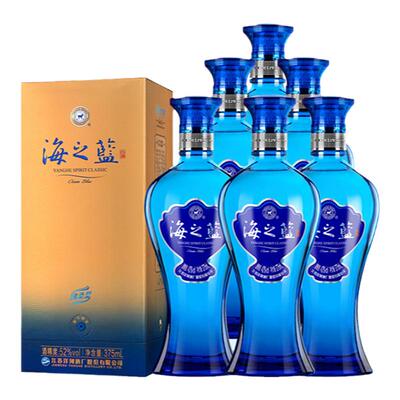 洋河海之蓝52度375ml白酒整箱装