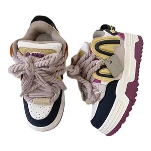 【苏新皓同款】奇安达秋冬季新款女鞋松糕厚底鞋增高面包鞋情侣鞋