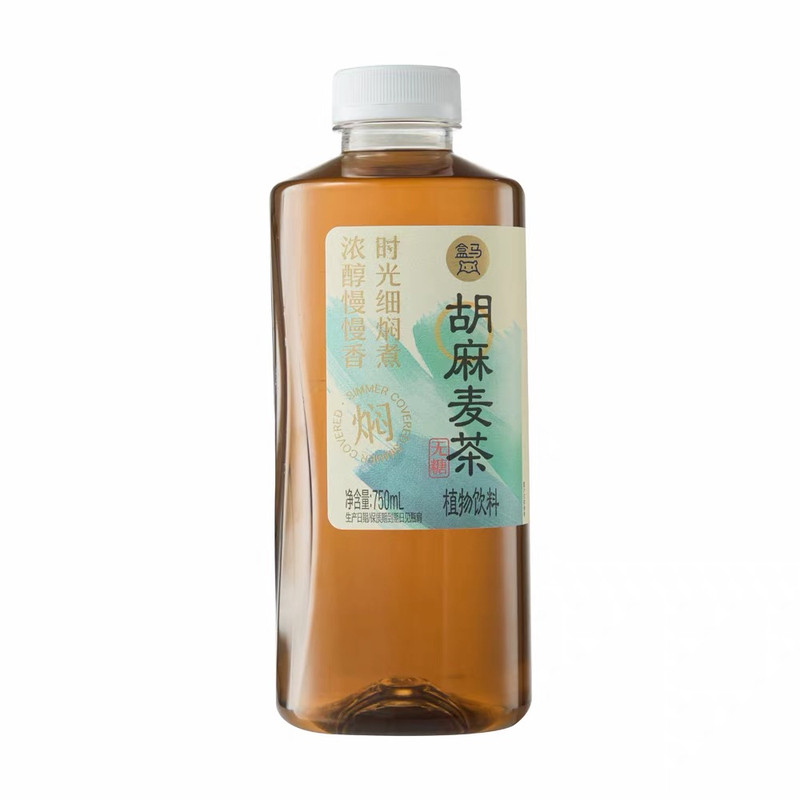 盒马美人茶十六茶胡麻麦茶无糖750ml植物饮料0糖0卡夏季健康饮品
