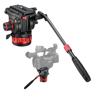 NEEWER纽尔专业金属液压云台可调阻尼顺滑摇臂伸缩手柄曼富图501/504PL快装板相机三脚架适用大疆RS2 RS3/PRO