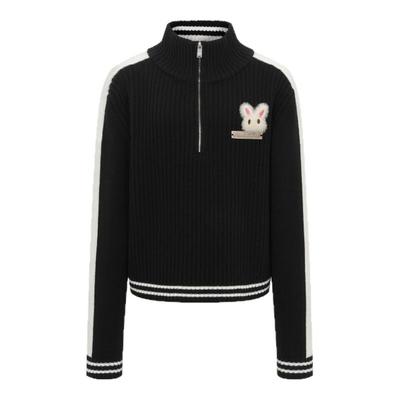 FRAILSTATE 25秋冬新款玩偶拼条立领羊毛针织衫银泰百货 301260