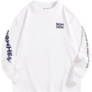 太平鸟男装长袖T恤春季印花休闲T恤 B2CPE1352