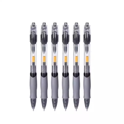 软握按动中性笔GP1008学生专用0.5子弹头考试碳素黑色水笔圆珠笔按压式水性签字笔芯黑红笔老师办公文具顺滑