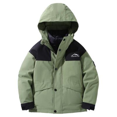 雅鹿儿童羽绒服男童中长款加厚女童三合一中大童户外冲锋衣外套冬