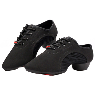 拉丁舞鞋女成人形体牛津布交谊舞广场舞鞋软底舞蹈鞋男士新款