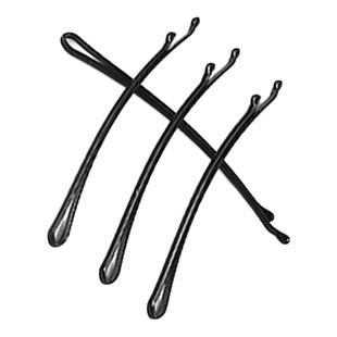 黑色钢弧形刘海一字侧边夹碎发夹子头饰头发卡子女铁丝u型夹简约