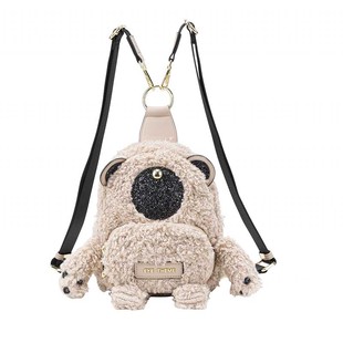 迷你书包小双肩毛绒时尚女士织带秋冬胸包多用途实用新潮