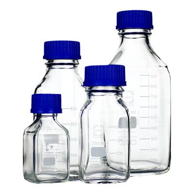 DURAN 德国肖特 玻璃方瓶蓝盖试剂瓶100 250 500 1000ml化学试剂耐高温高压灭菌分装瓶储液瓶
