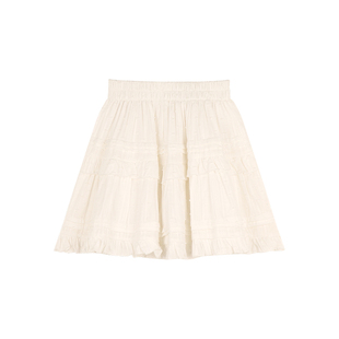 Amybaby女童裙子春季2026新款法式甜美风百搭蛋糕花边百褶A字裙