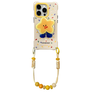 彩色点小星星新款苹果17promax带支架磁吸手机壳挂绳适用于华为mate80pro斜挎可背小米17pro保护壳vivox200