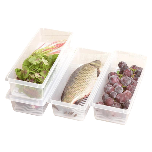 3个装 冰箱收纳盒透明厨房塑料密封保鲜食物鸡蛋储物水果带盖