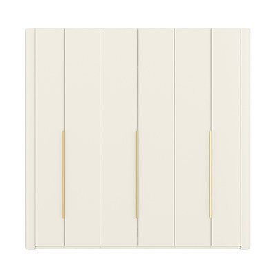 国补定制实木圆弧衣柜新款2025爆款家用一门到顶奶油风卧室大衣橱