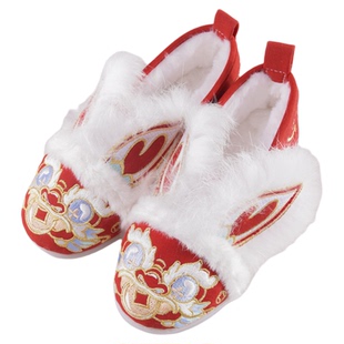 乌扣.女童古风汉服拜年服鞋子儿童绣花鞋冬款加厚保暖合集