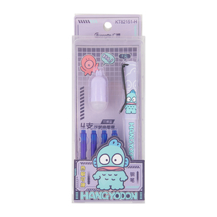 广博三丽鸥半人鱼可擦蓝钢笔小学生三年级专用儿童3色赠4支墨囊可替换笔正姿四年级初学者练字F尖钢笔套装