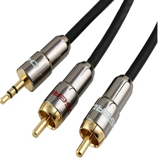 秋叶原音频线一分二3.5mm转双莲花rca电脑手机功放音箱音响连接线