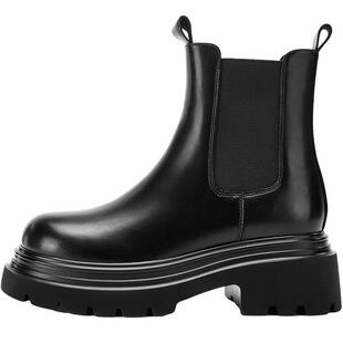 达芙妮切尔西短靴女2026新款春秋季英伦风烟筒靴厚底短筒马丁靴子